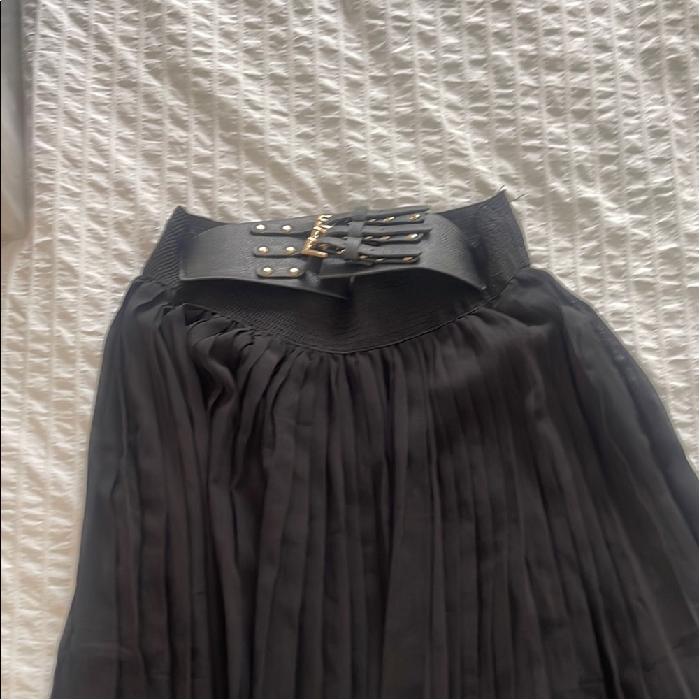 Elegant Black Pleated Skirt